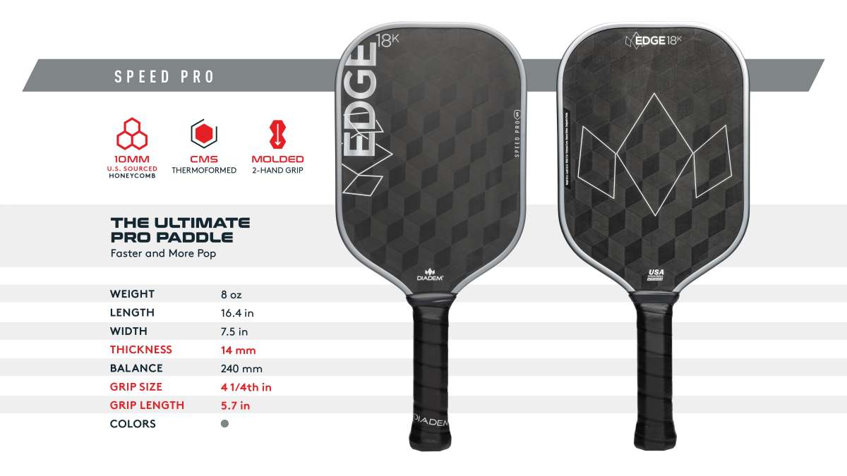 ไม้ Pickleball รุ่น DIADEM EDGE 18K SPEED PRO